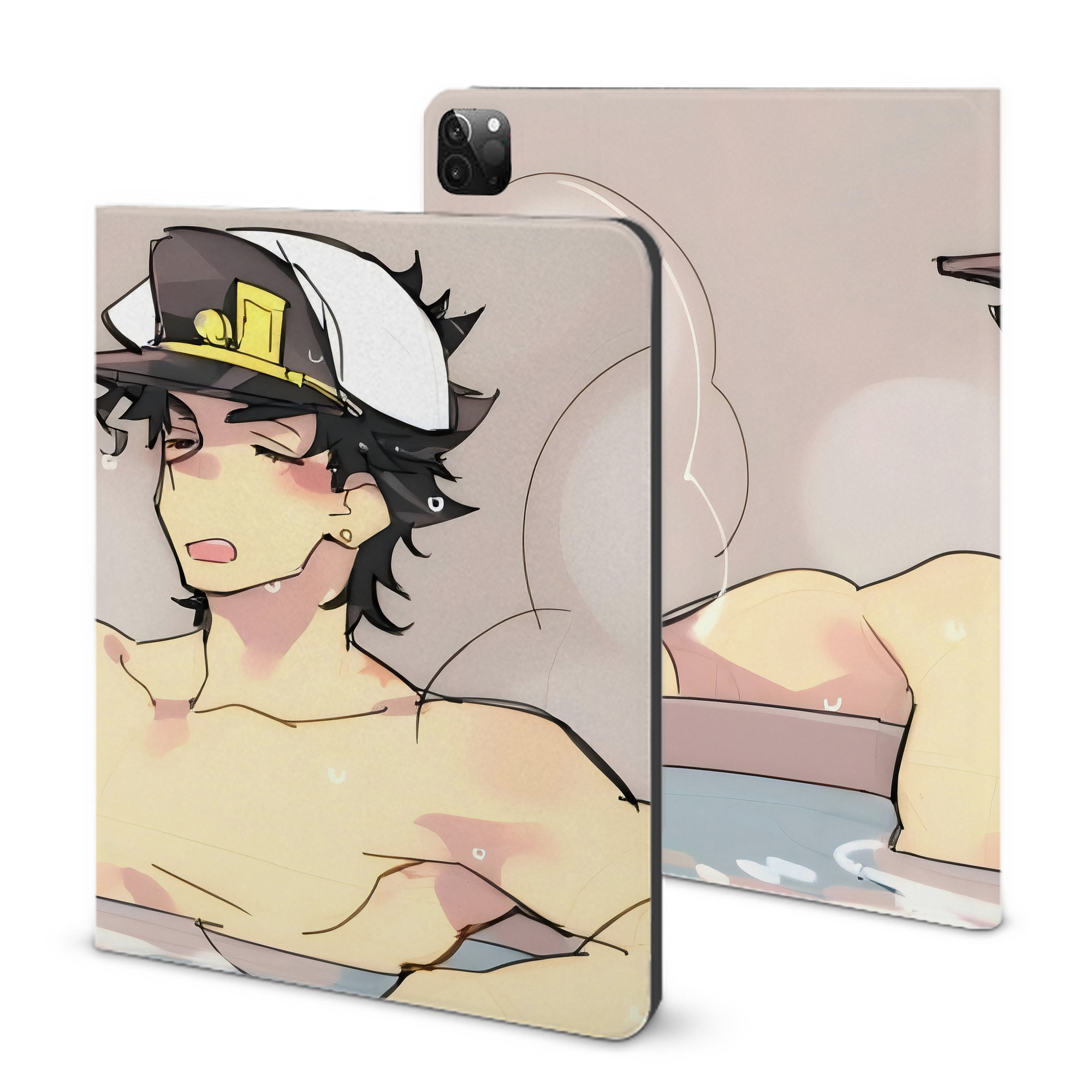 （画像用） ジョジョの奇妙な冒険 JoJo's Bizarre Adventure IPadケース ペンホルダー付き ブックスタイルデザイン